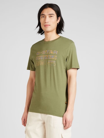 T-Shirt G-Star RAW en vert : devant