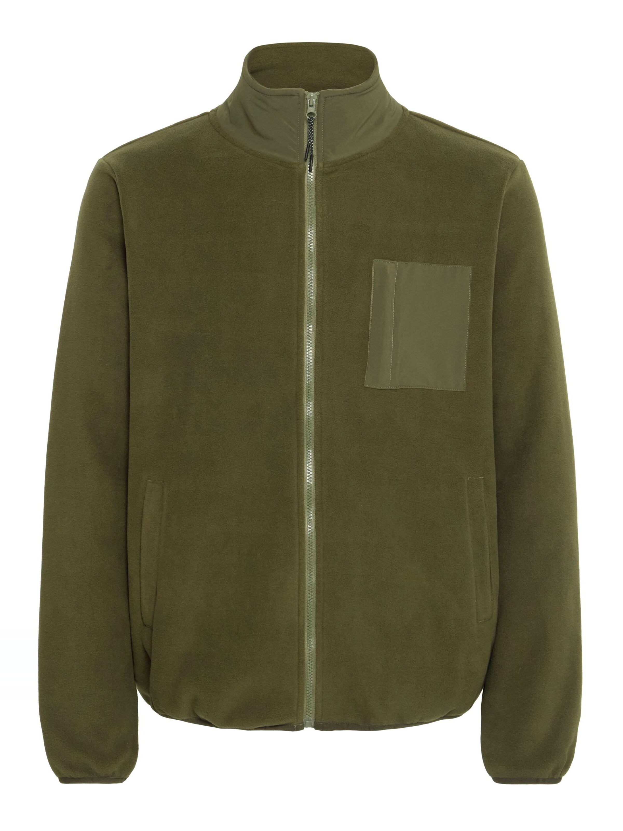 Veste en polaire ' BHBROOKS Sweatshirt zipp thru ' BLEND en vert : devant