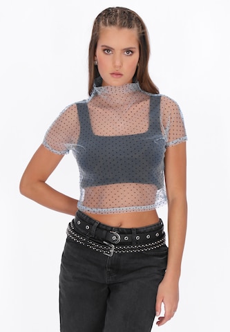 myMo ROCKS - Blusa 'Rock' em azul: frente