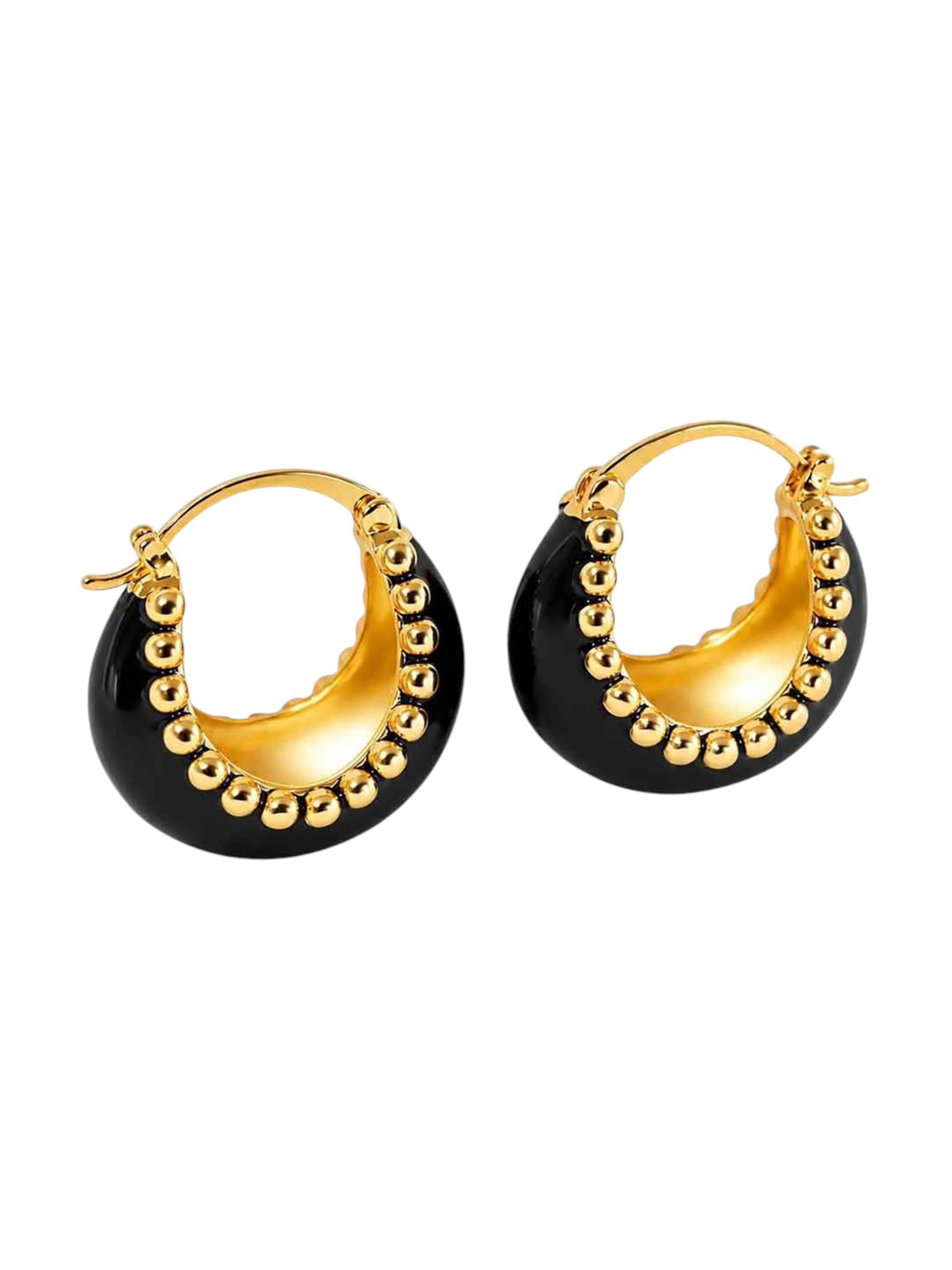 Boucles d'oreilles 'Brina' RteRme en noir : devant