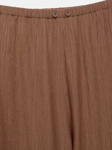 Wide Leg Pantalon Pull&Bear en marron