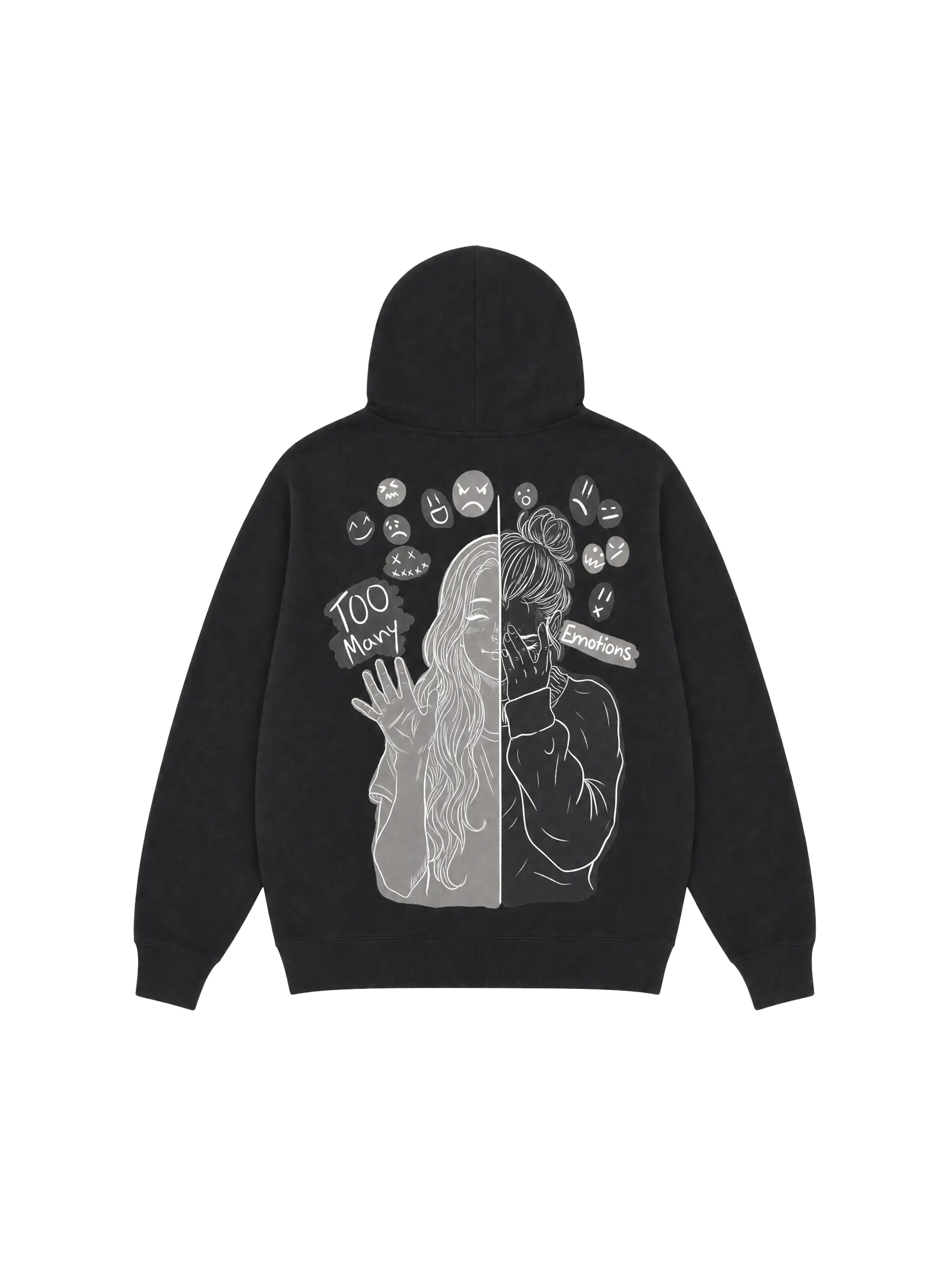 JustDepressed Clothing Sweatshirt 'Borderline - Hoodie'‌‌ in Schwarz: Vorderseite