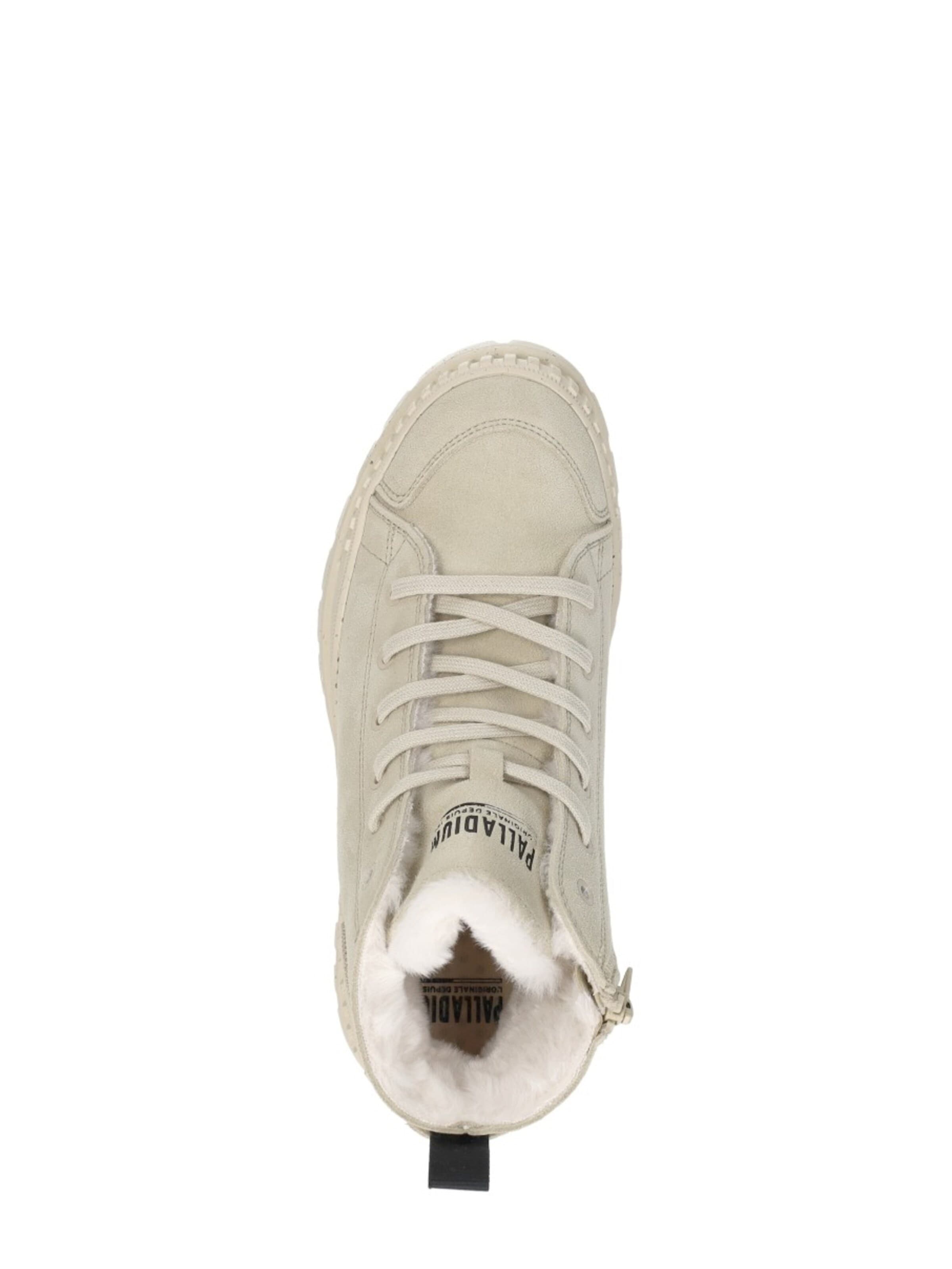 Palladium Lace-up bootie 'Pallashock Zip Warm' in Beige