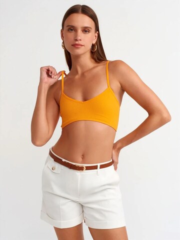 Dilvin Bustier Blouse 'Blusen' in Geel: voorkant