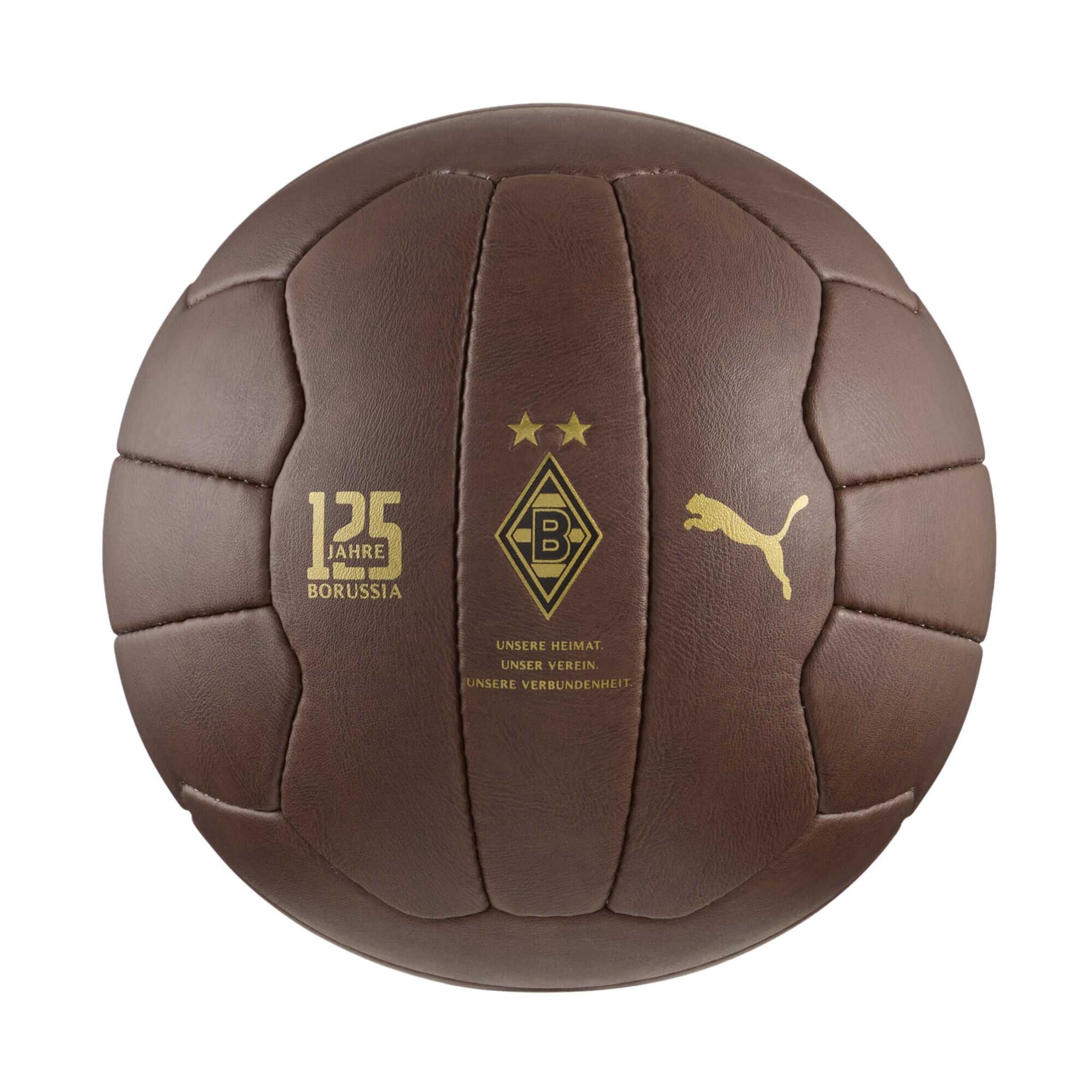 PUMA Bal 'Borussia Mönchengladbach 125th Anniversary Retro' in Bruin: voorkant