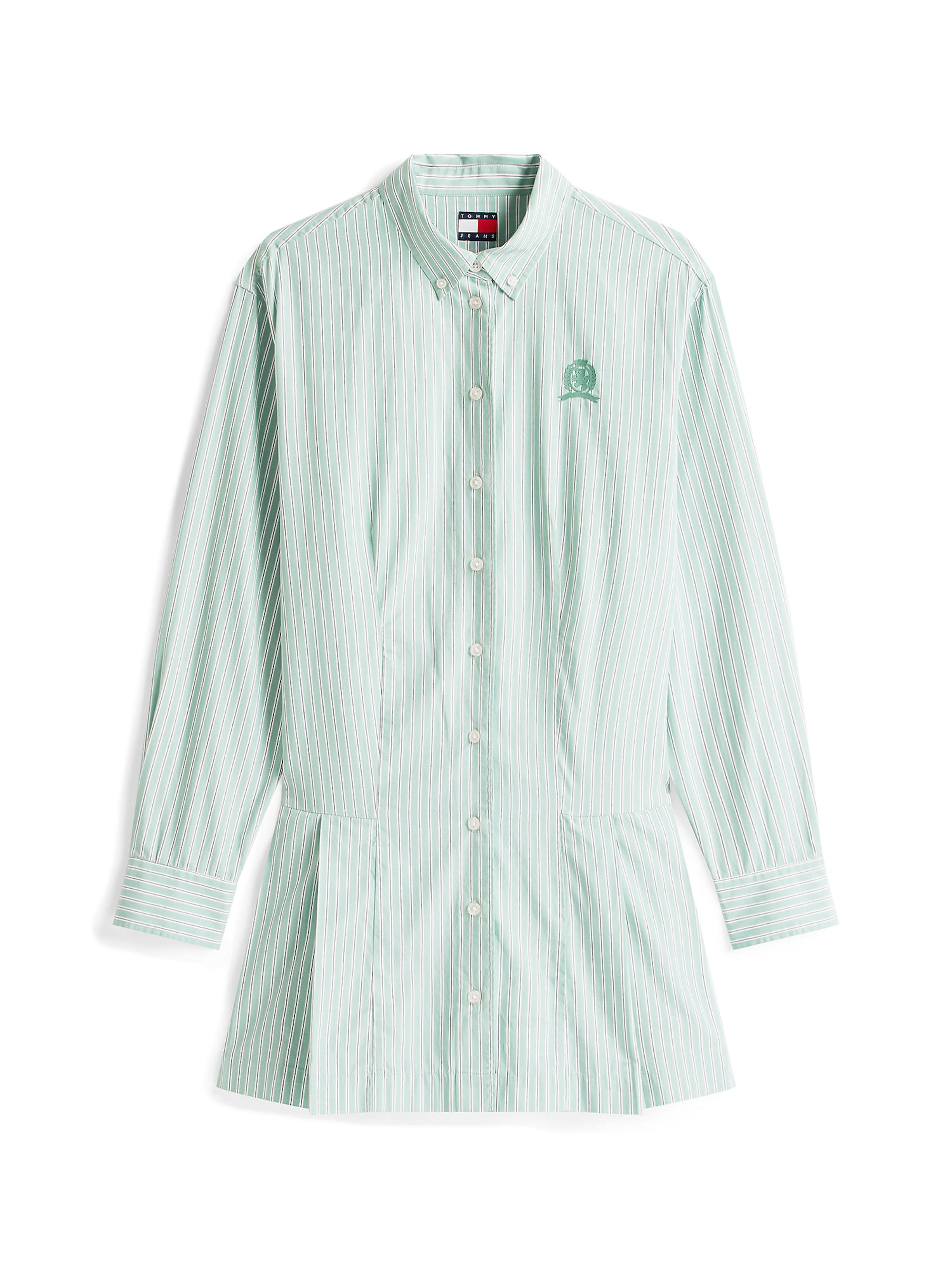 Tommy Jeans Shirt dress in Green: front