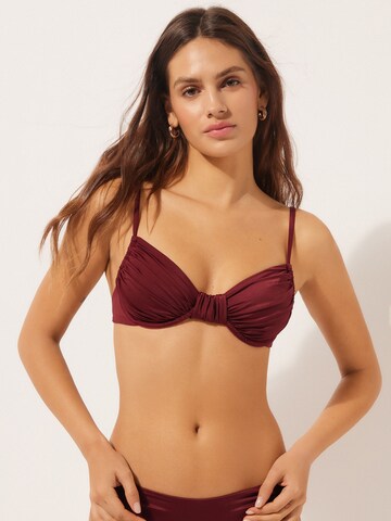CALZEDONIA Balconette Bikini Top in Red