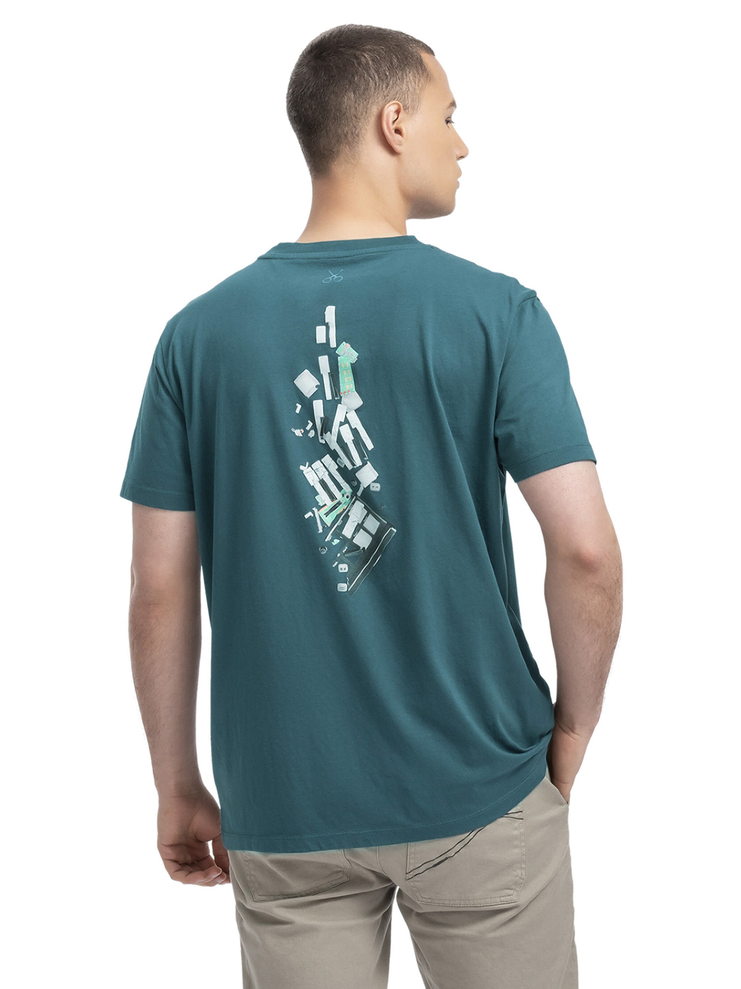 T-Shirt 'Fast Fingers' Kaft en bleu : devant