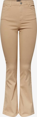 PIECES Flared Jeans 'PEGGY' in Beige: front