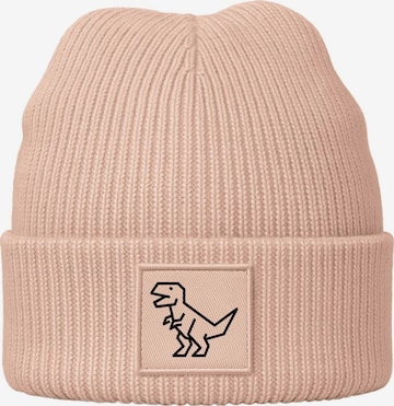 Neverless Beanie 'Polygon T-Rex' in Pink: front