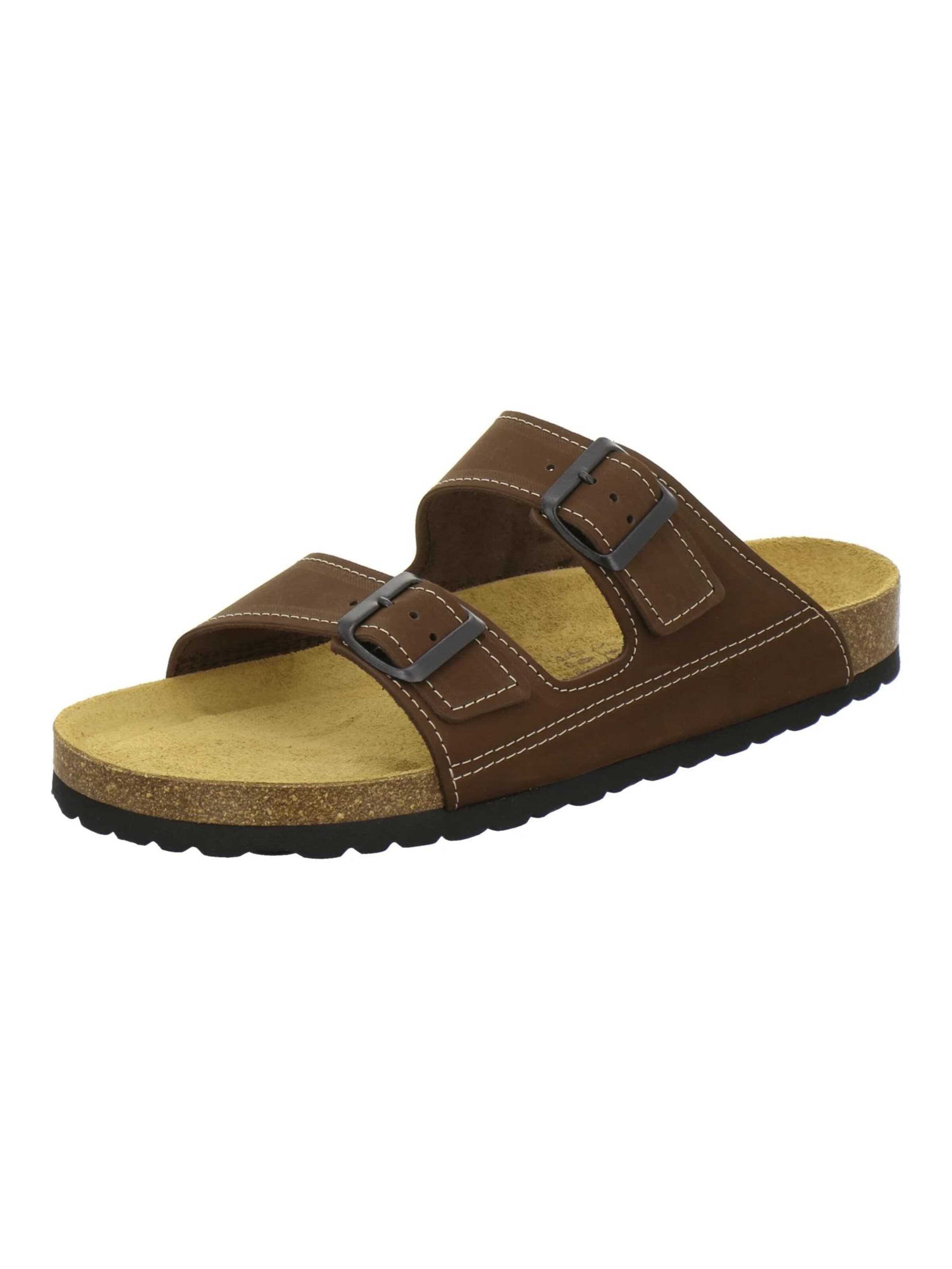 Sandales 'Sandalen Herren braun Nubukleder' AFS-Schuhe en marron : devant