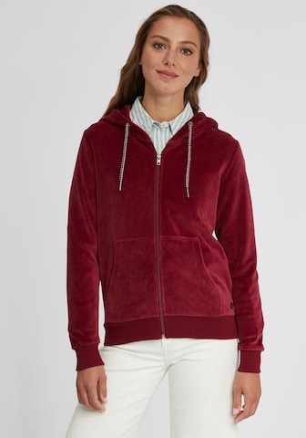 Oxmo Zip-Up Hoodie 'Nicky' in Red: front