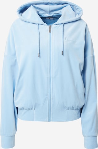 Karl Kani Zip-Up Hoodie in Blue: front