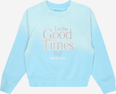 REPLAY & SONS Sweatshirt em turquesa / azul céu / acinzentado / offwhite, Vista do produto