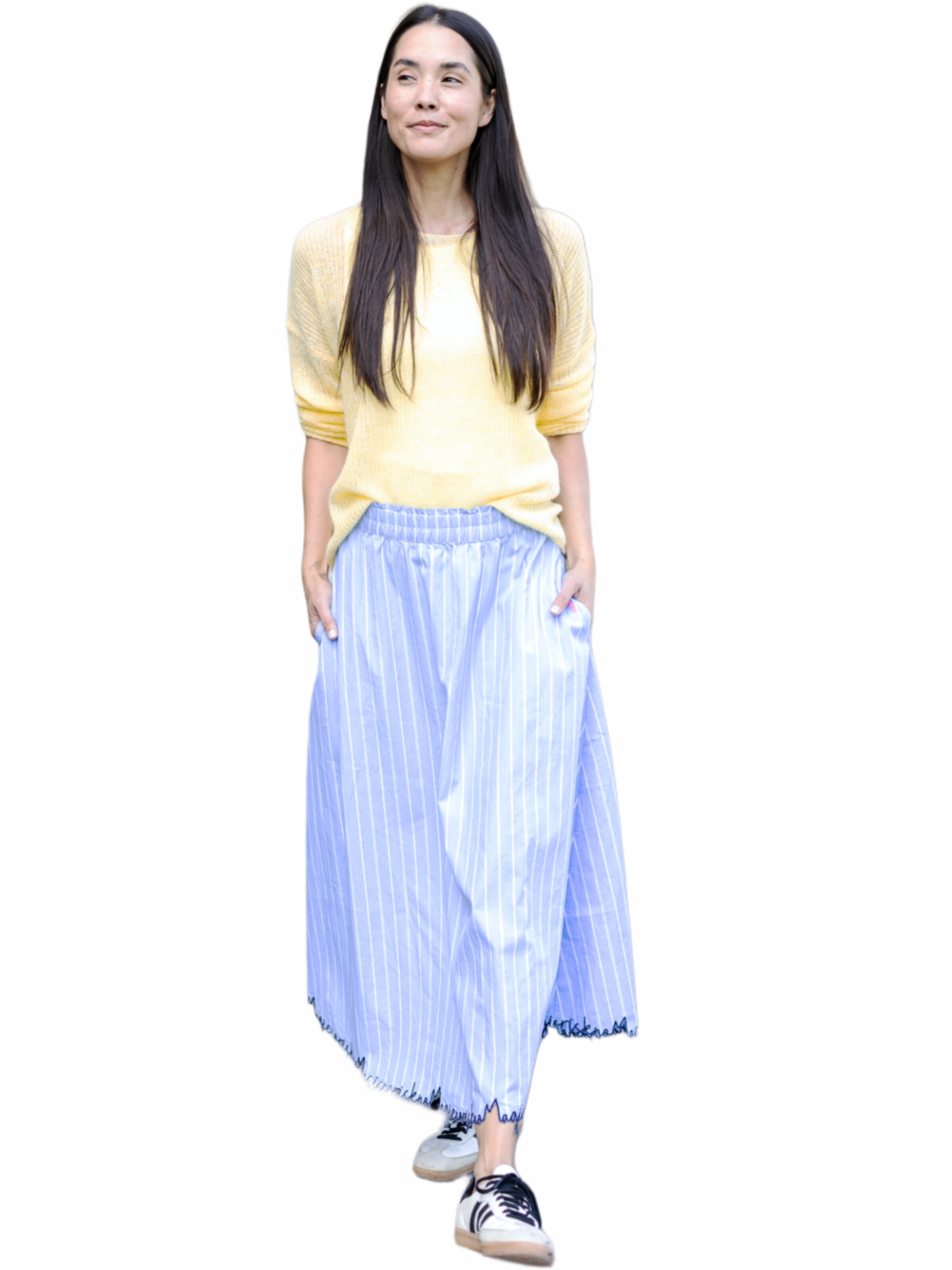 LIKS. Munich Sweater 'Leichter Strickpullover mit Herzblume' in Yellow