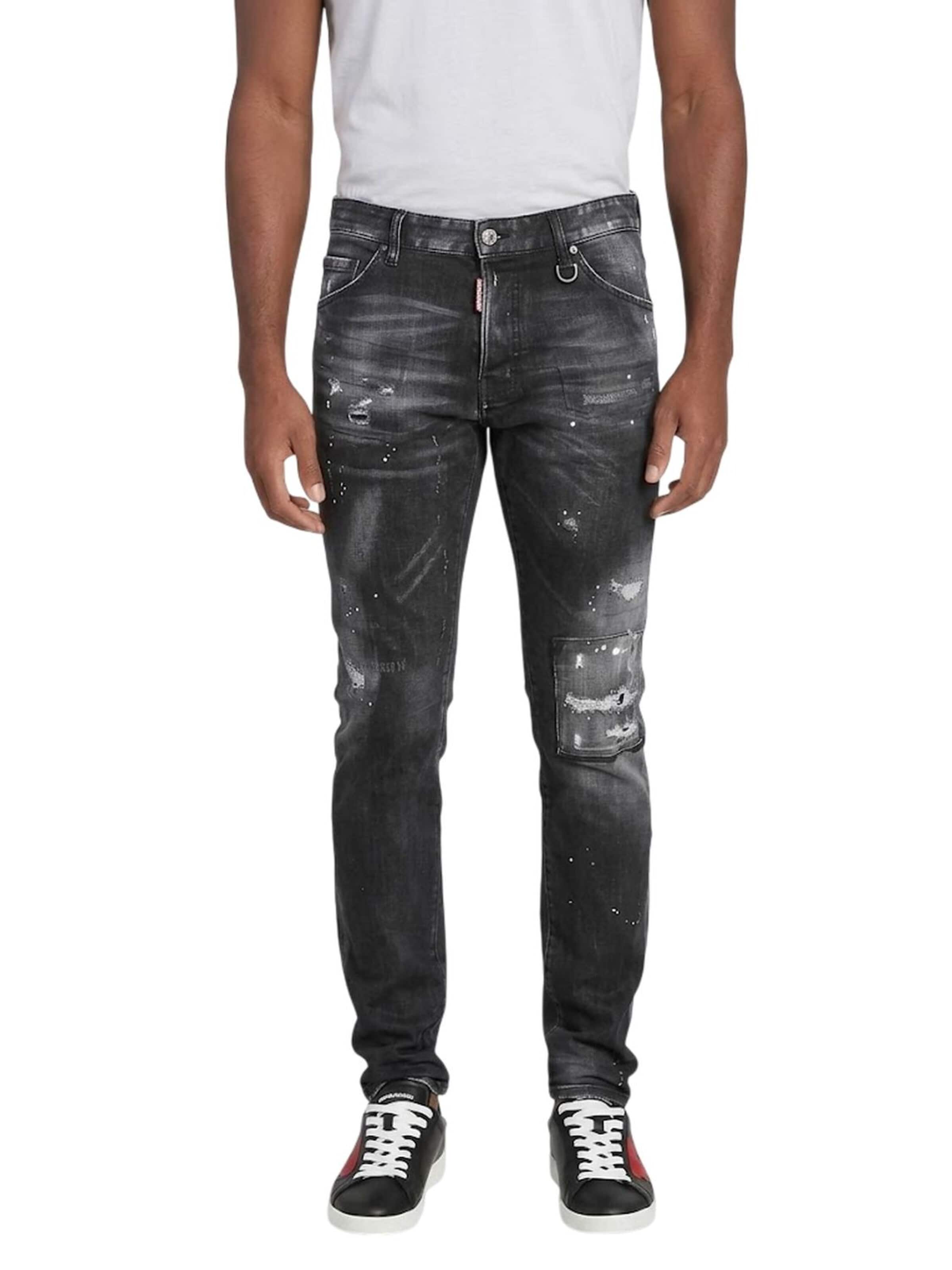 DSQUARED2 Jeans 'Dsquared2 Slim Fit Jeans im Distressed Look Schwarz Herren'‌‌‌ in 52 in black denim, Produktansicht