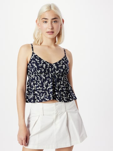 HOLLISTER Top | modra barva: sprednja stran