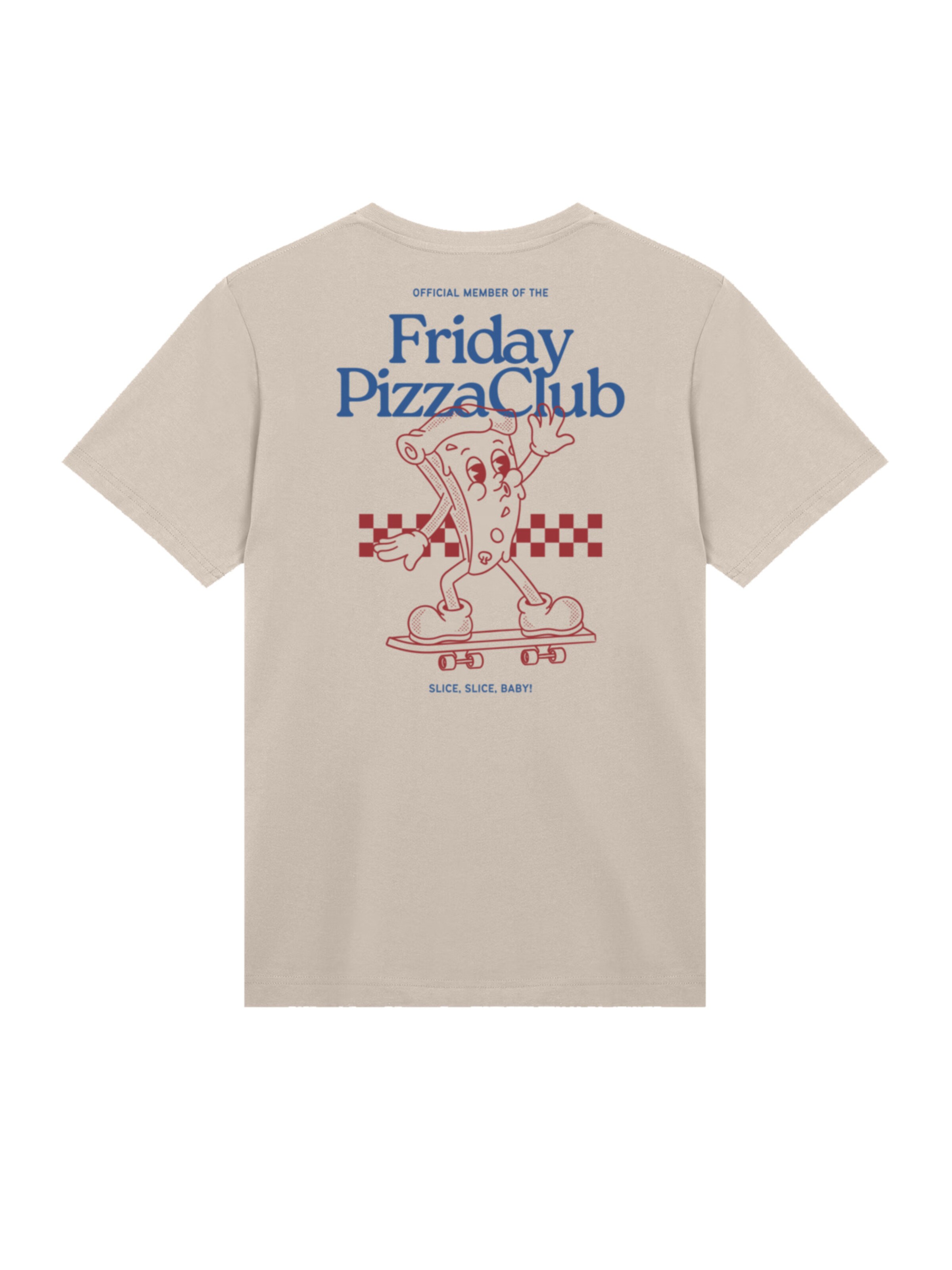T-Shirt 'Friday Pizza Club' F4NT4STIC en beige