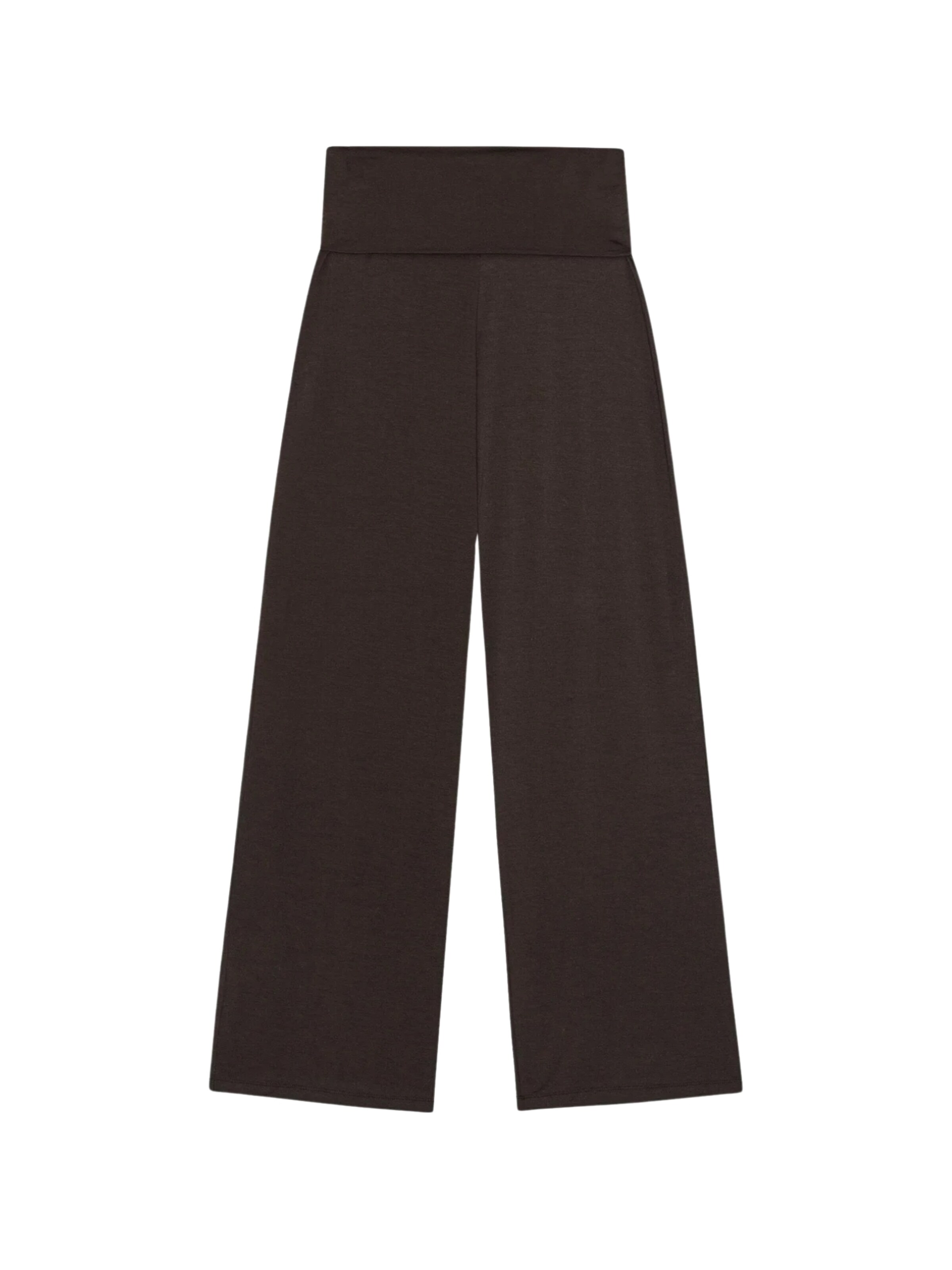 moshi moshi mind Wide leg Broek ' Pure ' in Bruin: voorkant
