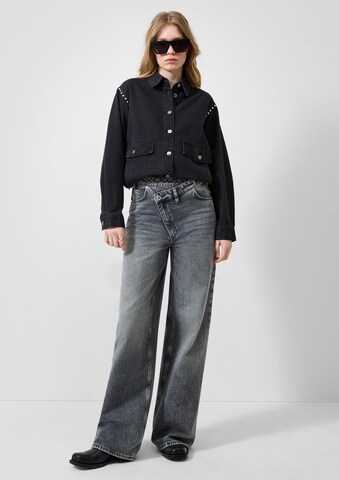 QS Wide leg Jeans 'Catie' in Grijs