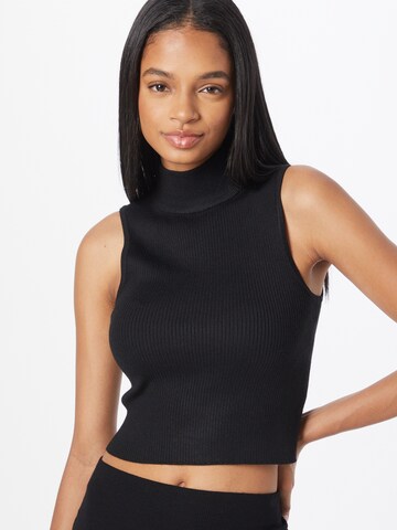 Missguided - Top de malha em preto: frente