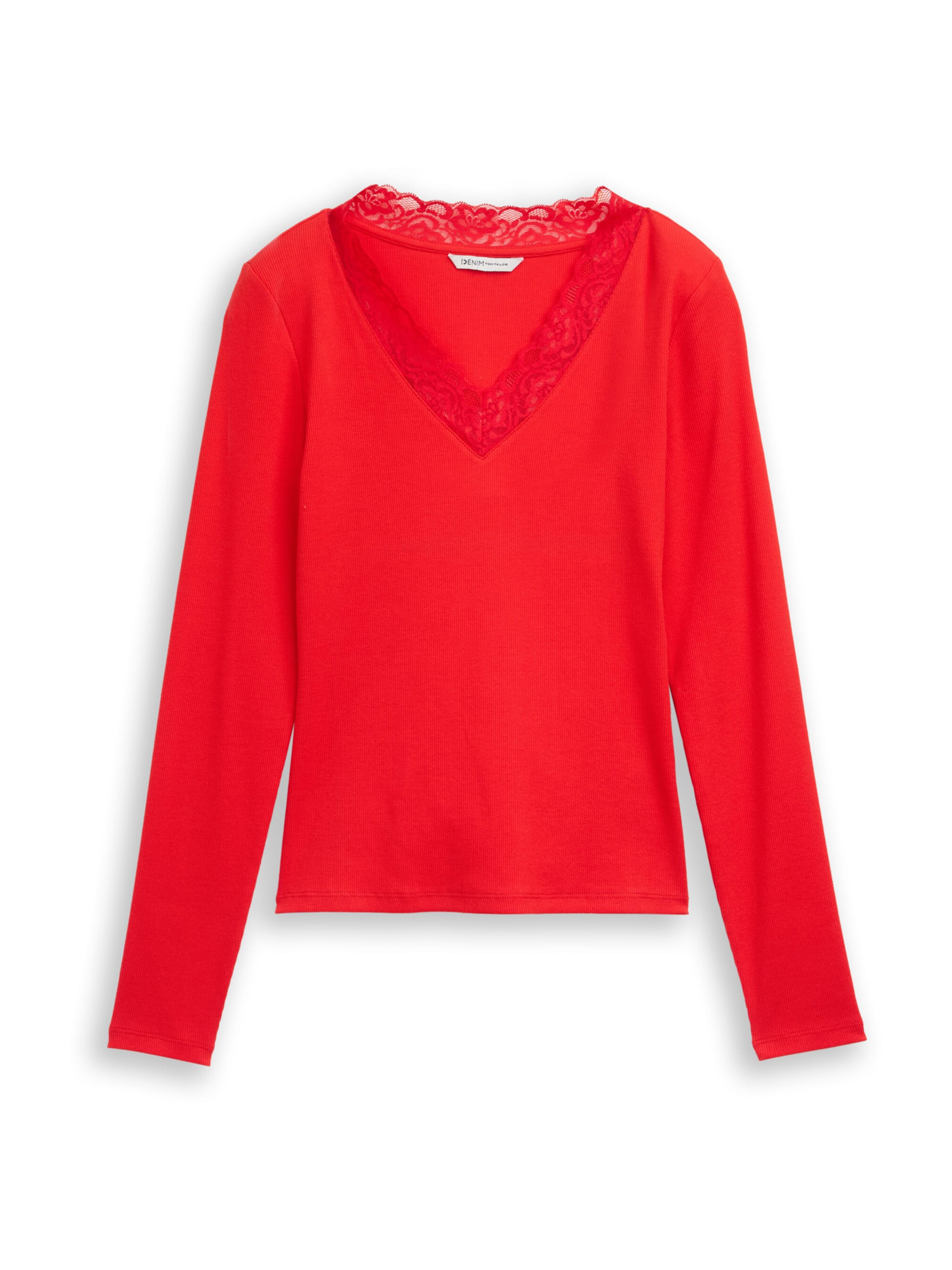 TOM TAILOR DENIM Tričko - Červená: predná strana