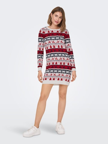 ONLY Knitted dress 'Xmas' in White