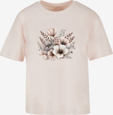 F4NT4STIC T-Shirt 'Blumenstrauß Boho' in Pink: Vorderseite