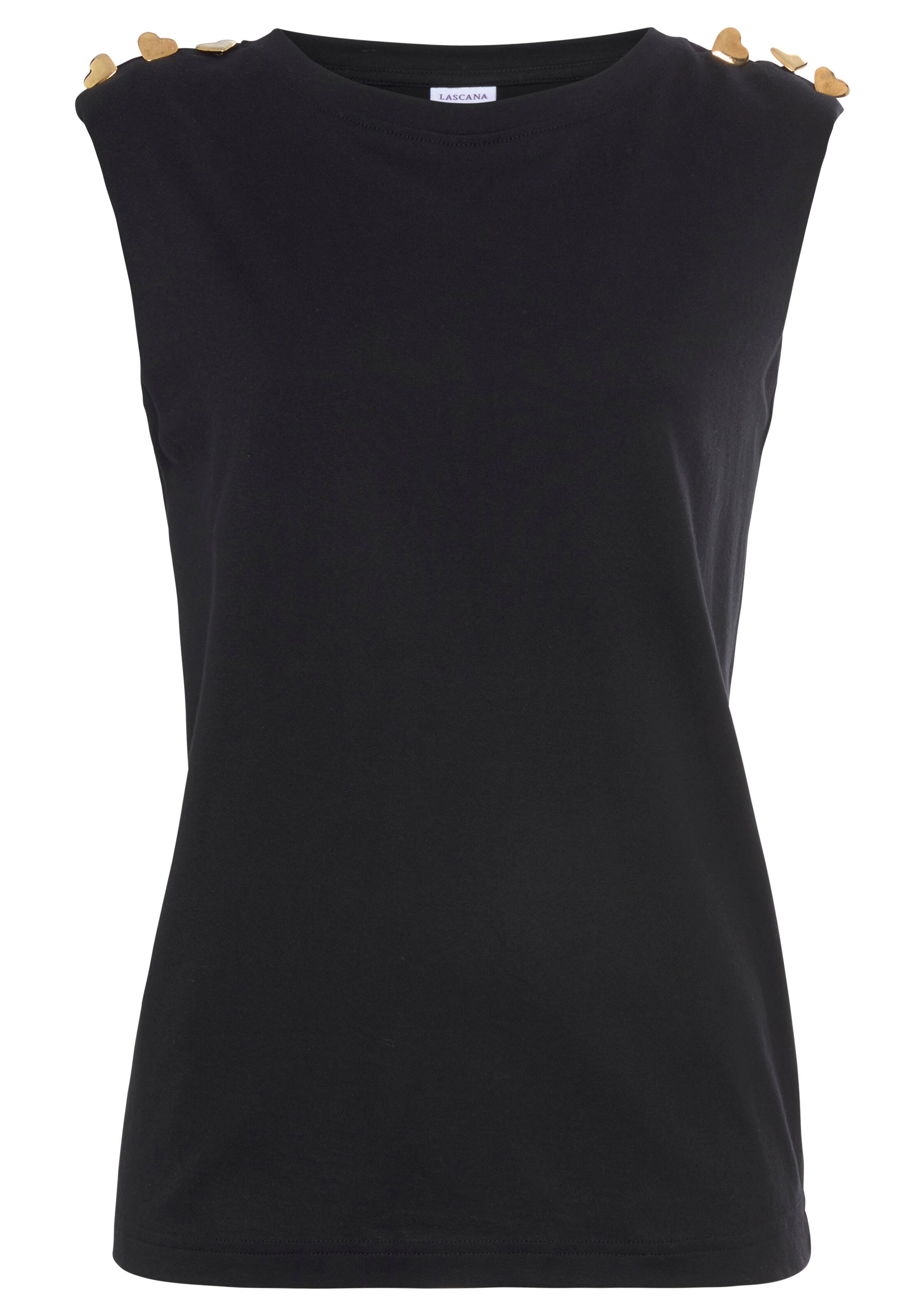 juoda LASCANA Palaidinė be rankovių: priekis