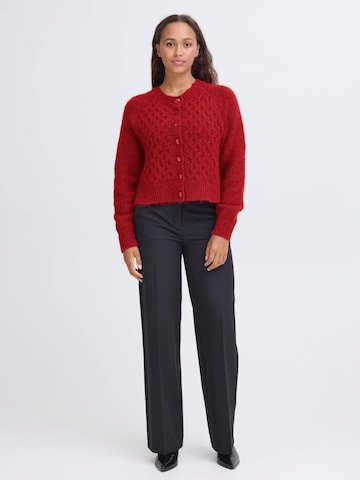 ICHI Knit Cardigan 'IHBELABLUE' in Red