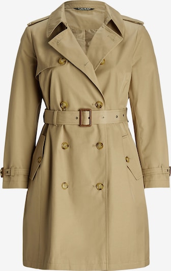 Demisezoninis paltas iš Lauren Ralph Lauren Plus, spalva – smėlio spalva, Prekių apžvalga