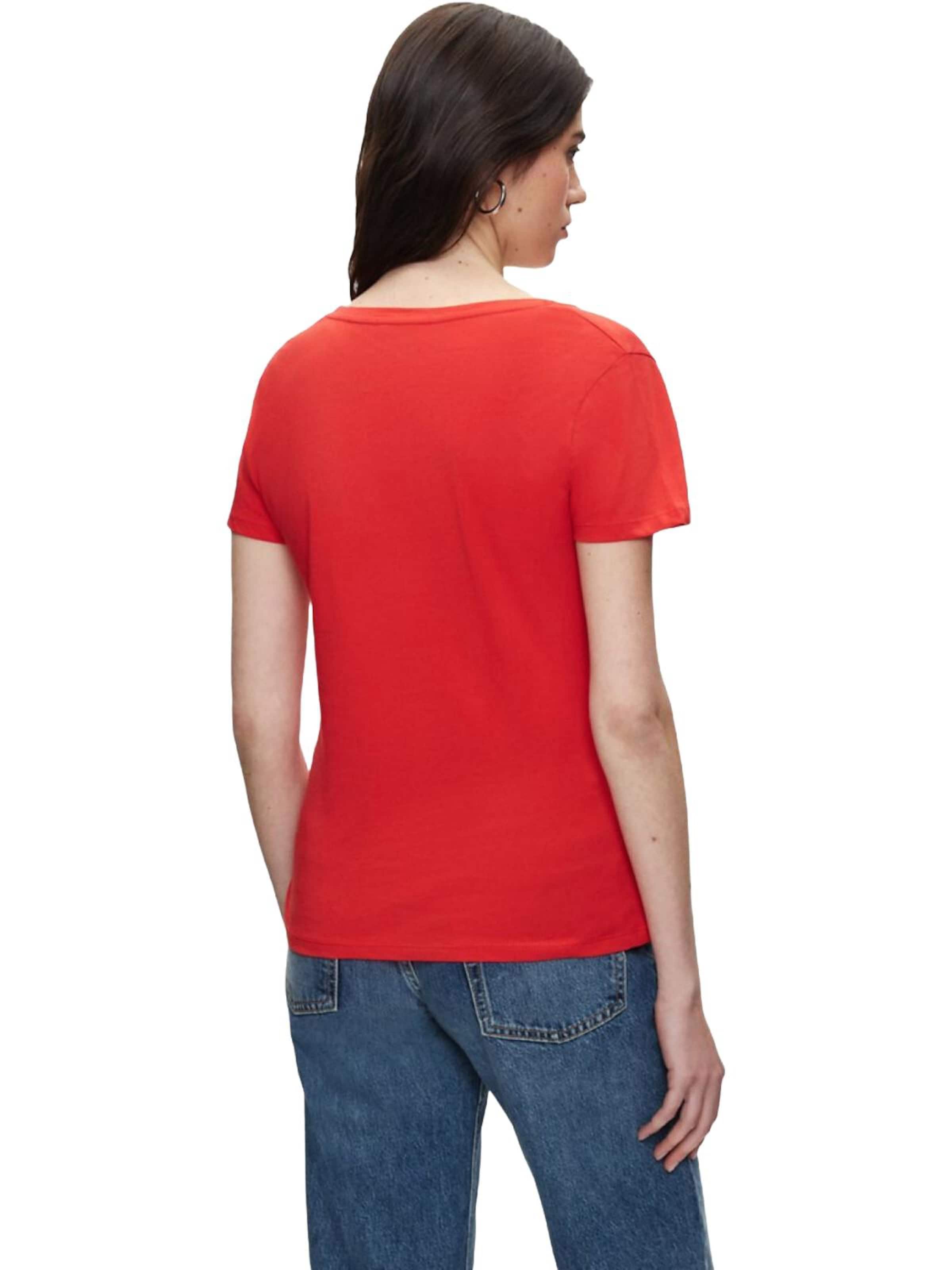 LTB Jeans - Camiseta 'LTB Jeans Damen-T-Shirt mit V-Ausschnitt' en rojo