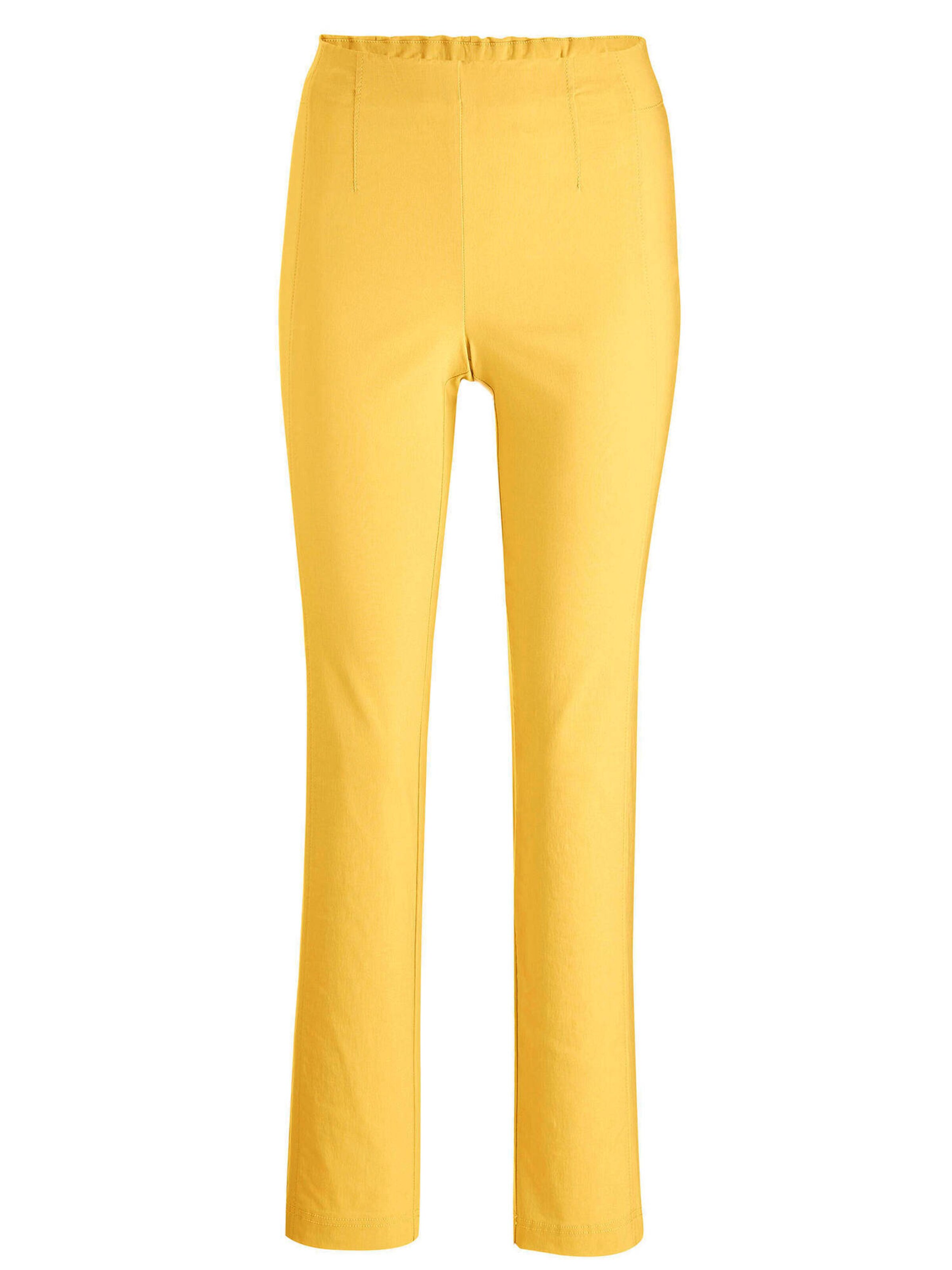 Goldner Slimfit Broek 'Carla' in Geel: voorkant