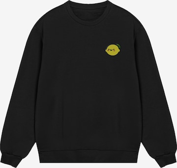 F4NT4STIC Sweatshirt 'Lemon Cute Face' in Black: front