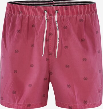 Shorts de bain ' LUDWIG ' bugatti en rouge : devant