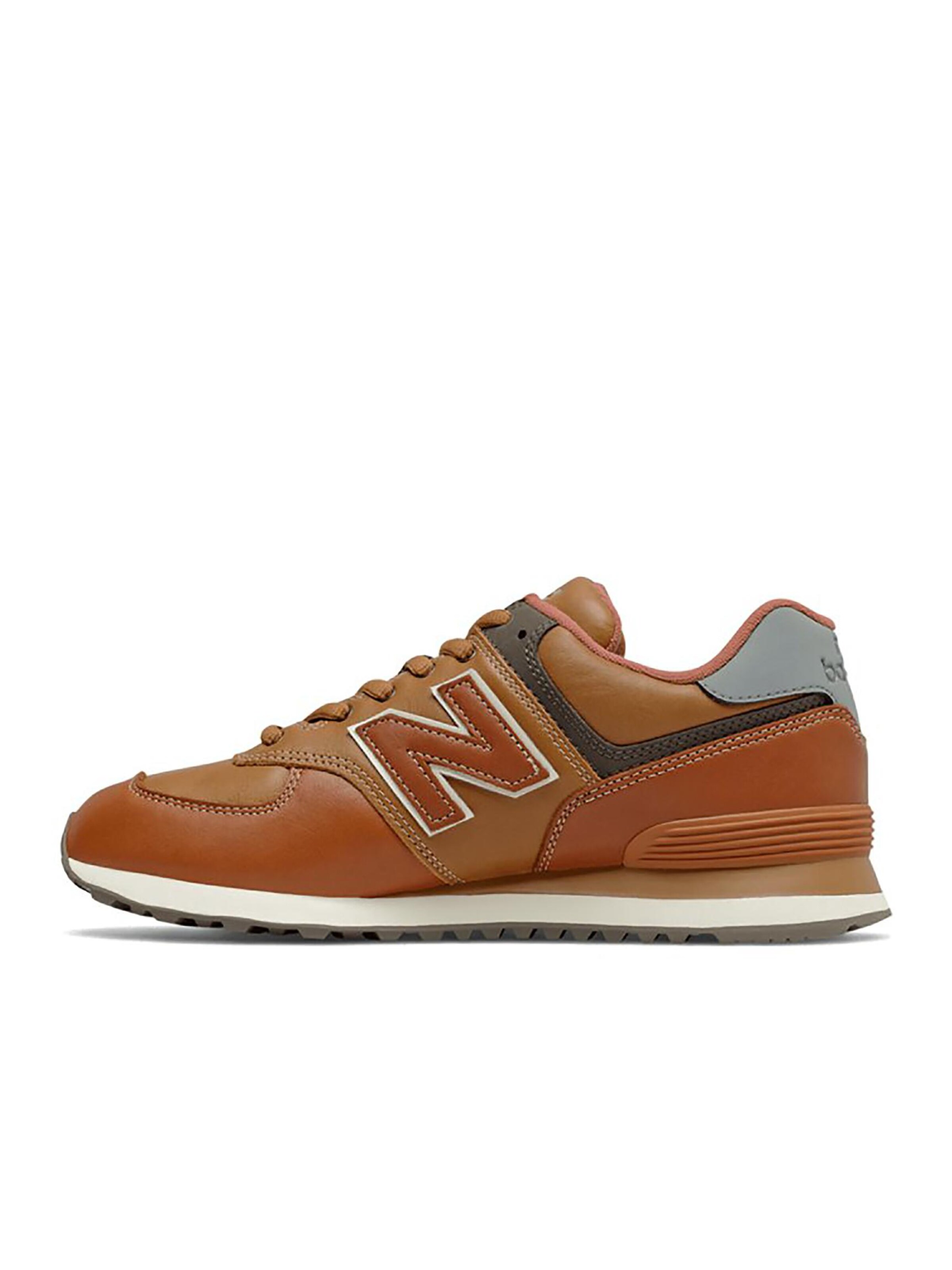 new balance - Sapato com atacadores '574' em laranja: frente