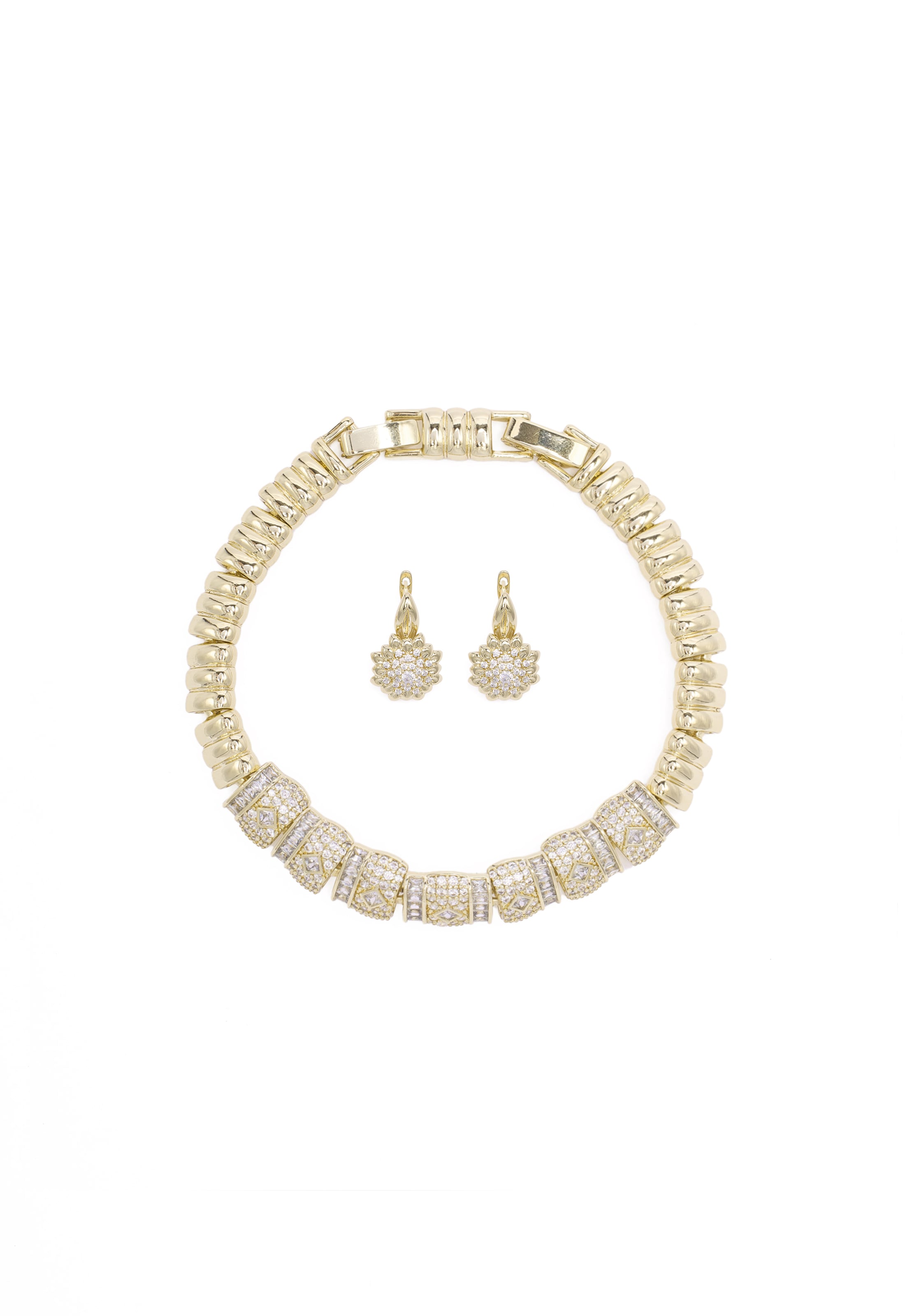 usha BLACK LABEL - Conjunto de joyería en oro: frente