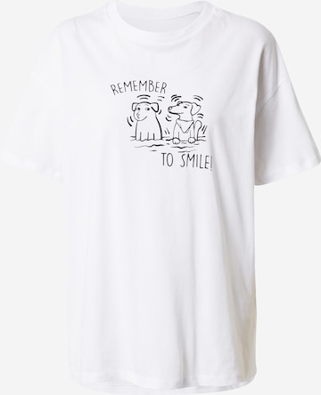 Mavi Shirt 'DOG' in Wit: voorkant