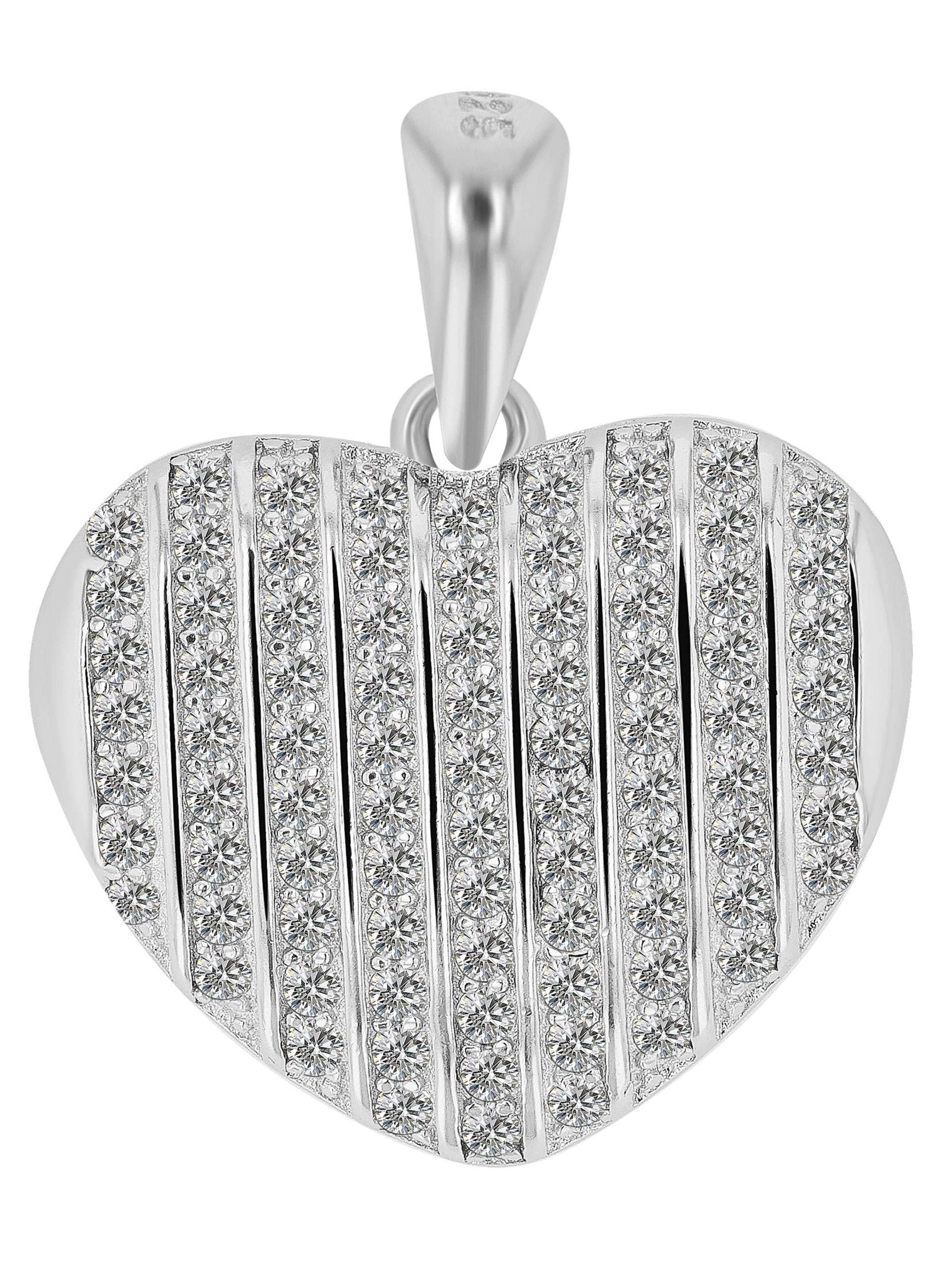 Akzent Pendant '"Nevaeh" aus 925 Sterlingsilber, rhodiniert, langlebig' in Silver