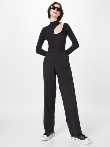 PULZ Jeans Wide leg Pleated Pants 'BINDY' in Black