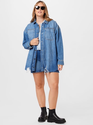 River Island Plus Bluse in Blau