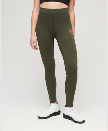 Superdry Skinny Workout Pants in Green: front