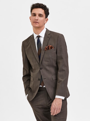 SELECTED HOMME Slim fit Suit Jacket 'Elon' in Brown