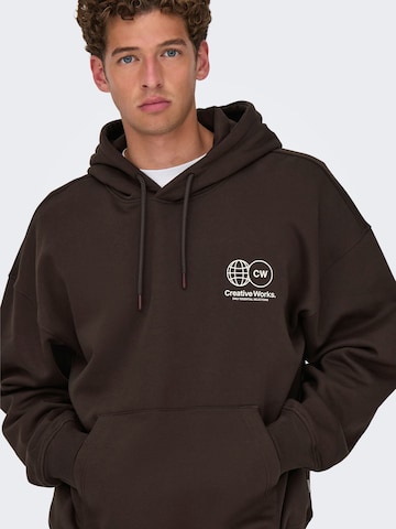 Only & Sons Sweatshirt 'ONSGALLERY' in Brown
