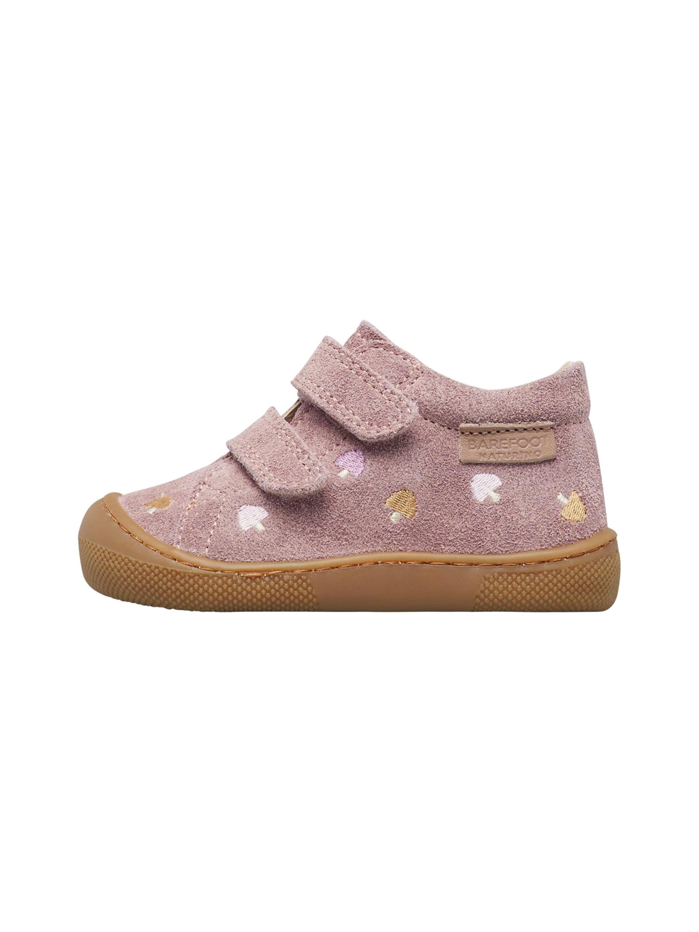 NATURINO Sneakers 'BAREFOOT AMUR VL EMBR.MUSHROOM' in Roze: voorkant
