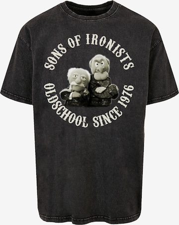 T-Shirt 'Disney Muppets Waldorf & Statler Sons of Ironists' F4NT4STIC en noir : devant