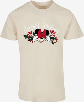 ABSOLUTE CULT Shirt 'Minnie Mouse - Christmas Holly' in Beige: front