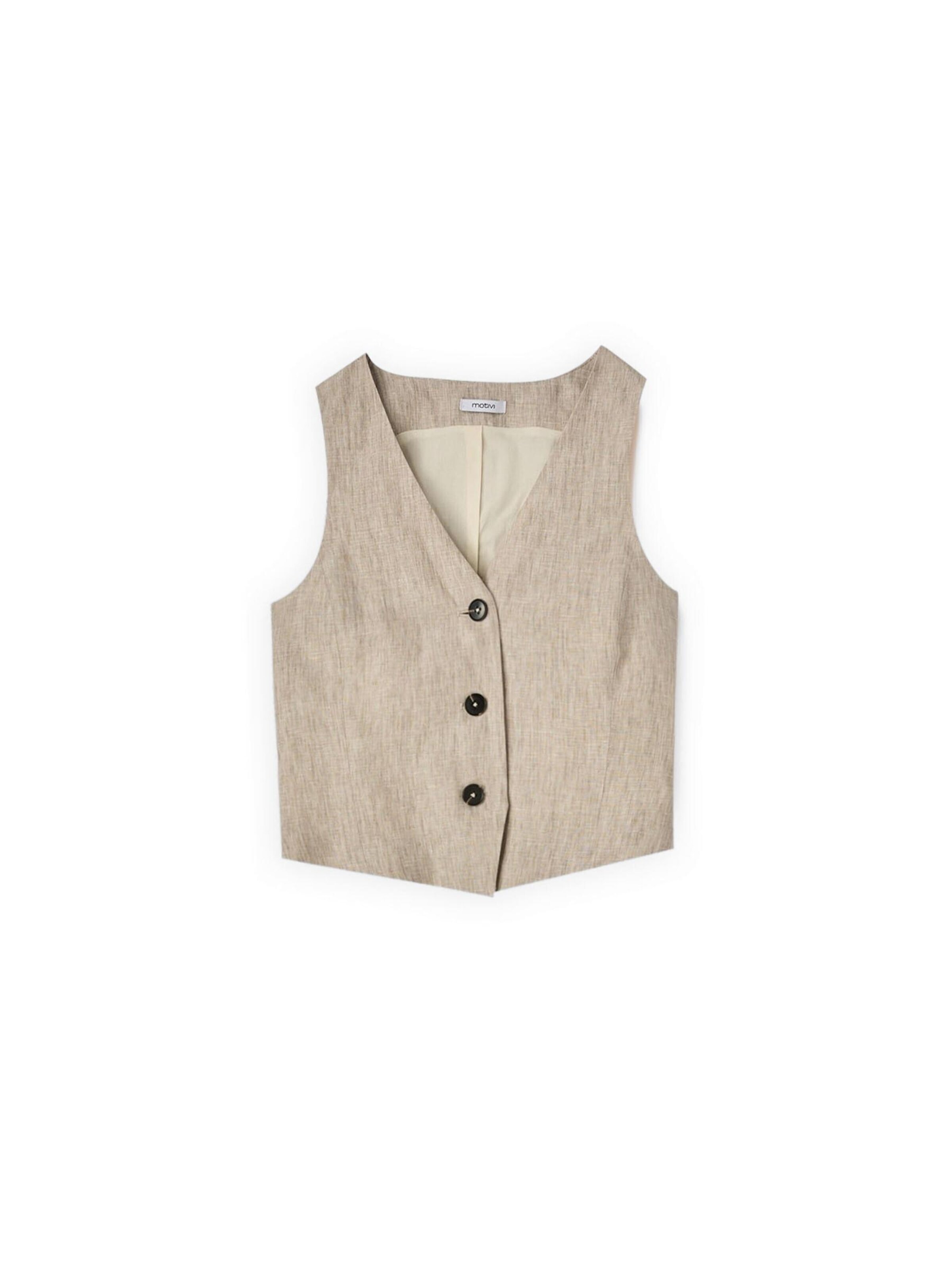 MOTIVI Gilet in Beige: voorkant