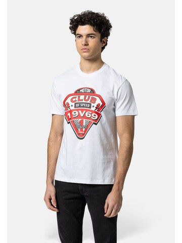 19V69 ITALIA Μπλουζάκι 'Rafael Racing Club' σε λευκό