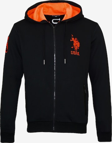 U.S. POLO ASSN. Zip-Up Hoodie 'Brya' in Black: front